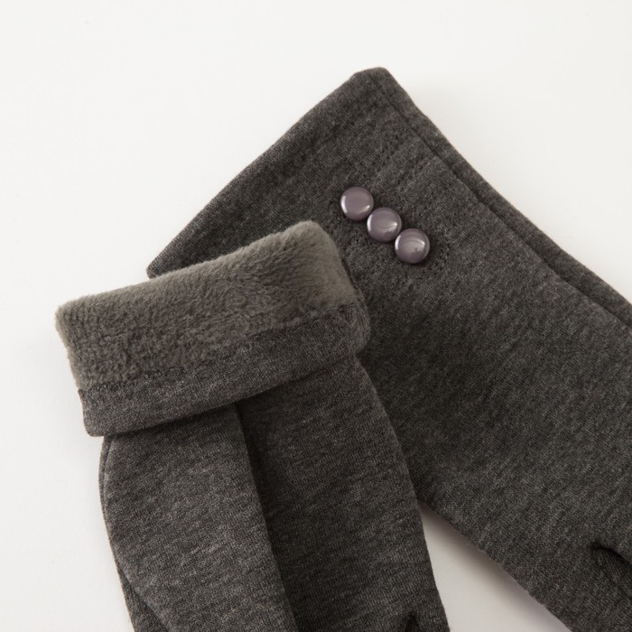 Перчатки женские MINAKU "Бант", размер 16, цвет серый