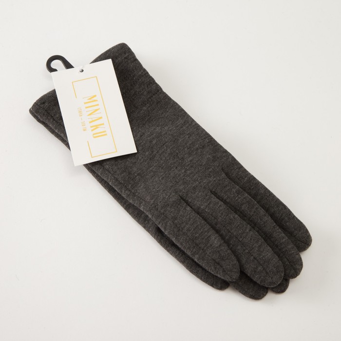 Перчатки женские MINAKU "Бант", размер 16, цвет серый