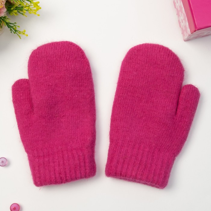 Варежки детские MINAKU "Модница", размер 18, цвет фуксия
