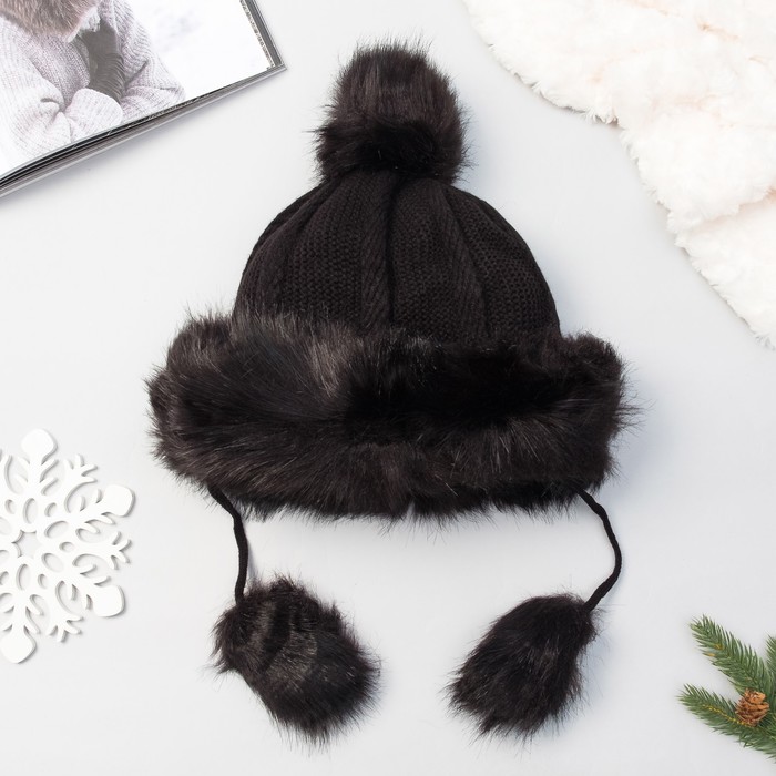 Шапка женская MINAKU "Анника", размер 54-56, цвет черный