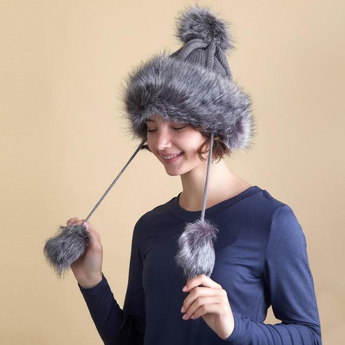 Шапка женская MINAKU "Анника", размер 54-56, цвет серый