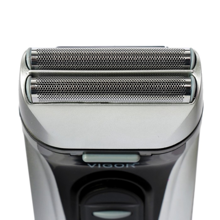 Электробритва Vigor HX-6440, АКБ, 1 бритвенная головка, чёрная/ серебро