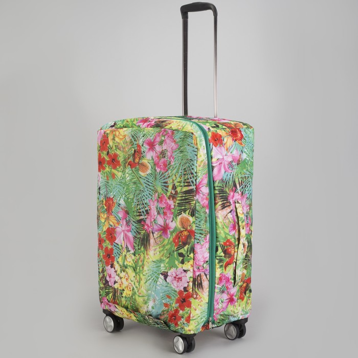 Чехол для чемодана &quot;Цветы в листве&quot;, расширение по периметру