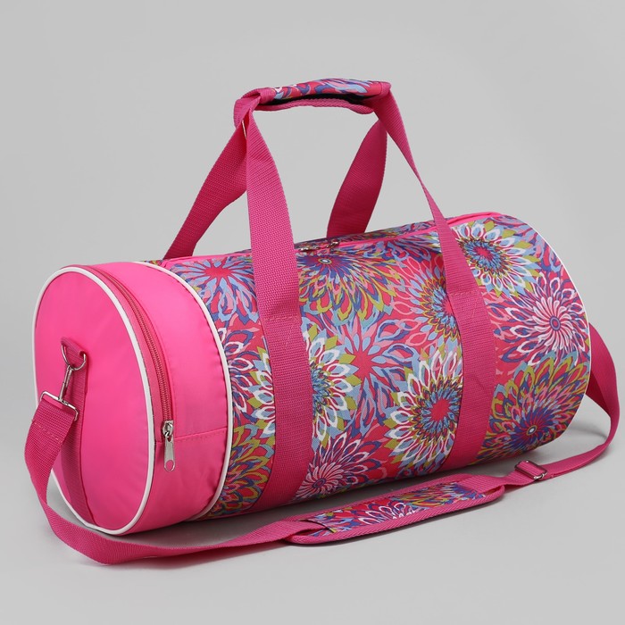 Сумка спортивная "Астра", 1 отдел, наружный карман, ремень, цвет розовый