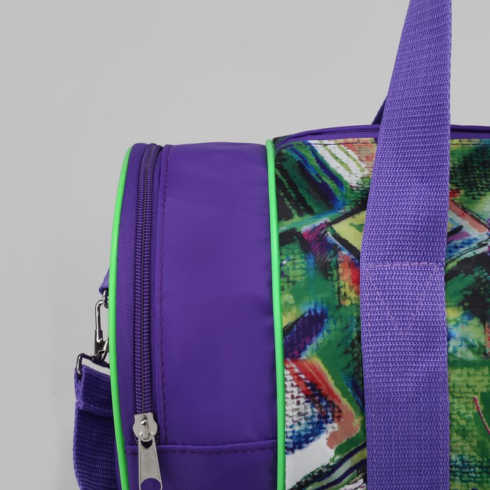 Сумка спортивная "Абстракция", 1 отдел, наружный карман, ремень, цвет сиреневый