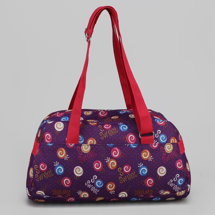 Сумка спортивная "Леденцы", 1 отдел на молнии, наружный карман, цвет сиреневый