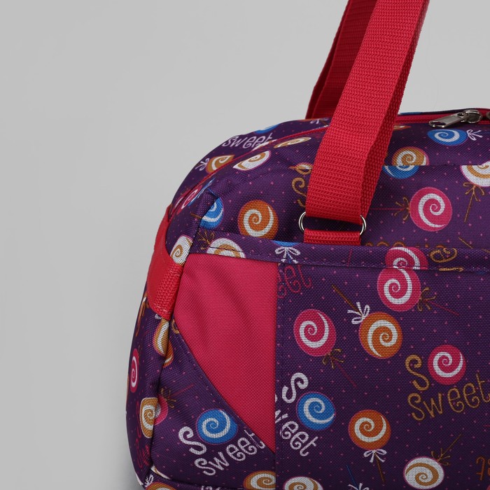 Сумка спортивная "Леденцы", 1 отдел на молнии, наружный карман, цвет сиреневый