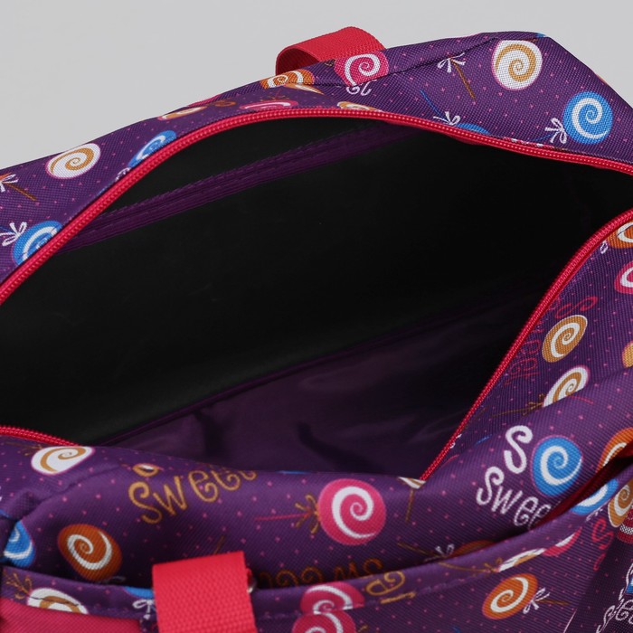 Сумка спортивная "Леденцы", 1 отдел на молнии, наружный карман, цвет сиреневый