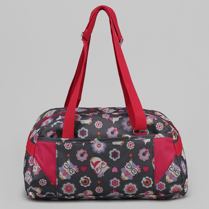 Сумка спортивная "Совы в очках", 1 отдел на молнии, наружный карман, цвет серый