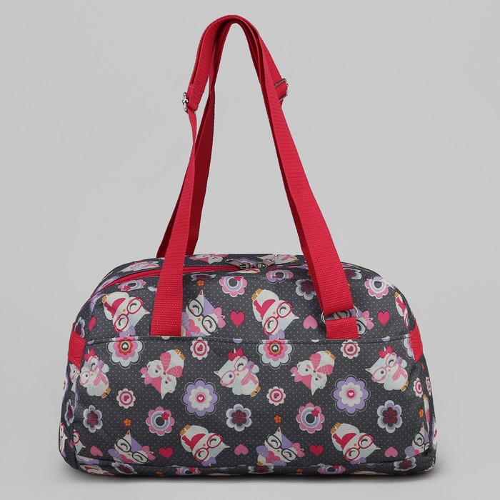 Сумка спортивная "Совы в очках", 1 отдел на молнии, наружный карман, цвет серый