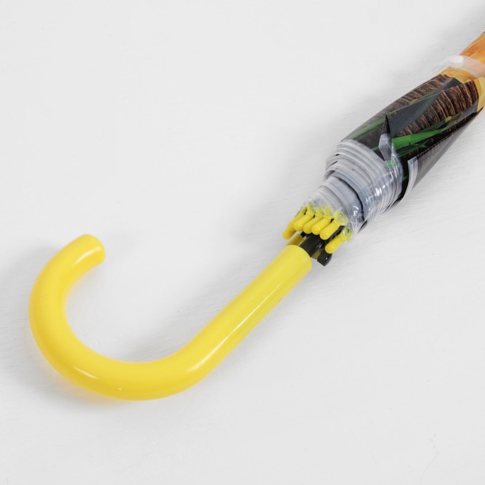 Зонт-трость "Цветы Первоцветы", полуавтоматический, R=48см, цвет жёлтый