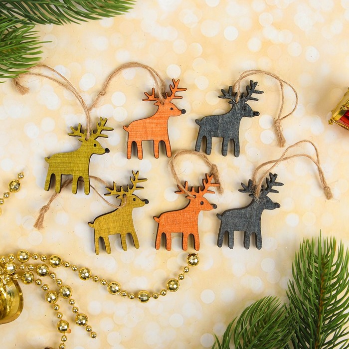 Набор подвесок "Олень" мини, 6 шт.