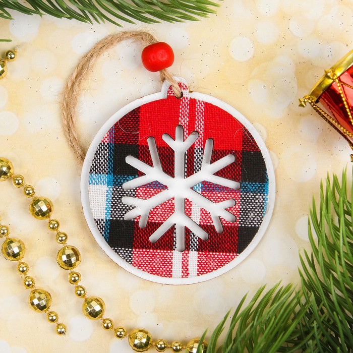 Подвеска новогодняя "Шары", клетка, МИКС