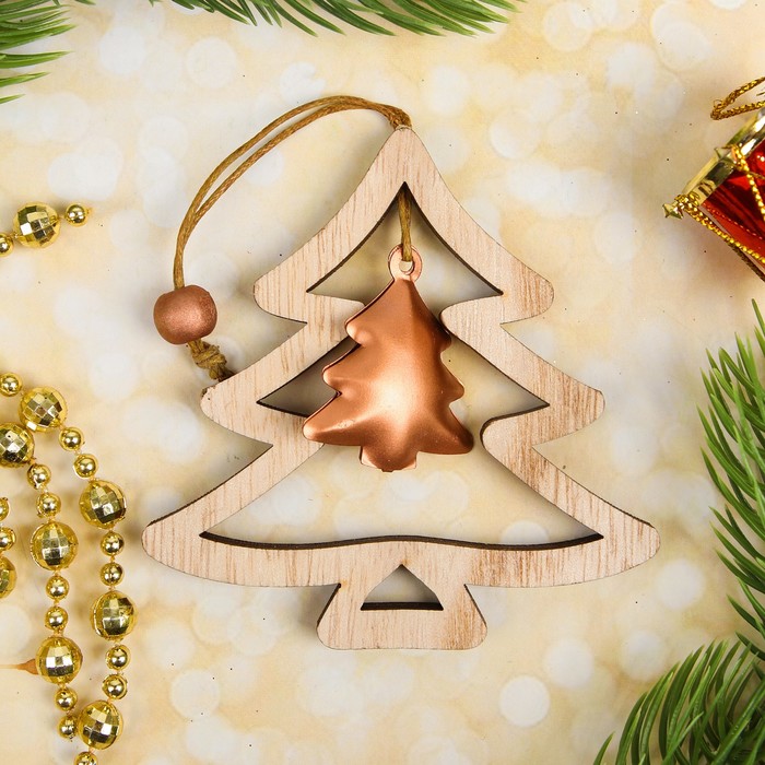 Подвеска новогодняя "Натурель", с бубенчиком, МИКС