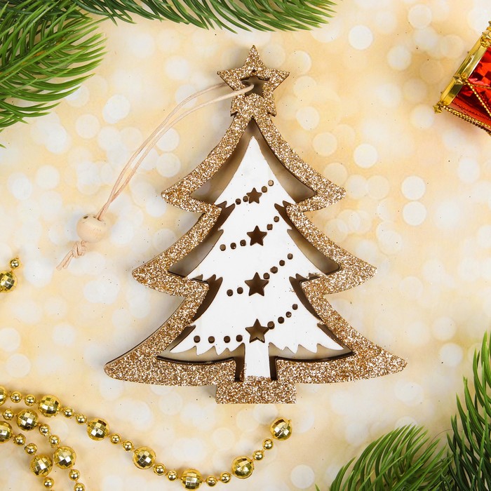 Подвеска новогодняя "Блеск", золото, МИКС