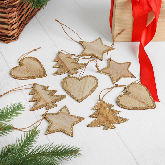 Набор новогодних подвесок "Волшебство", 9 шт. в наборе