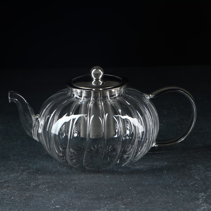 Чайник стеклянный заварочный с металлическим ситом «Диана», 1 л чайник стеклянный заварочный любава 1 25 л с металлическим ситом цвет чёрный