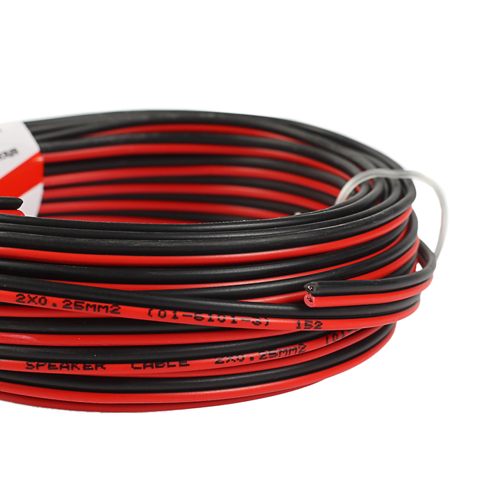 Кабель акустический REXANT ШВПМ, 2х0.25 мм², 10 м, красно-черный , 01-6101-3-10