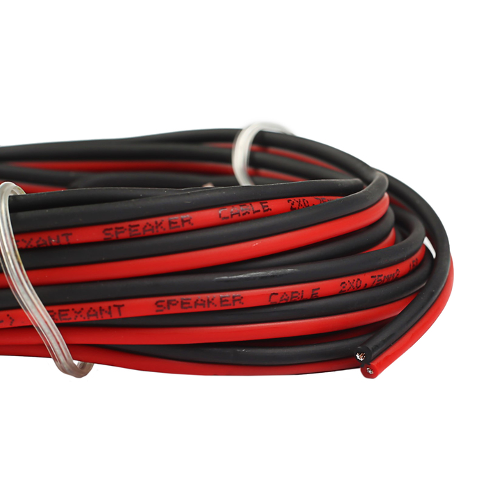 Кабель акустический REXANT ШВПМ, 2х0.75 мм², 5 м, красно-черный , 01-6104-3-05