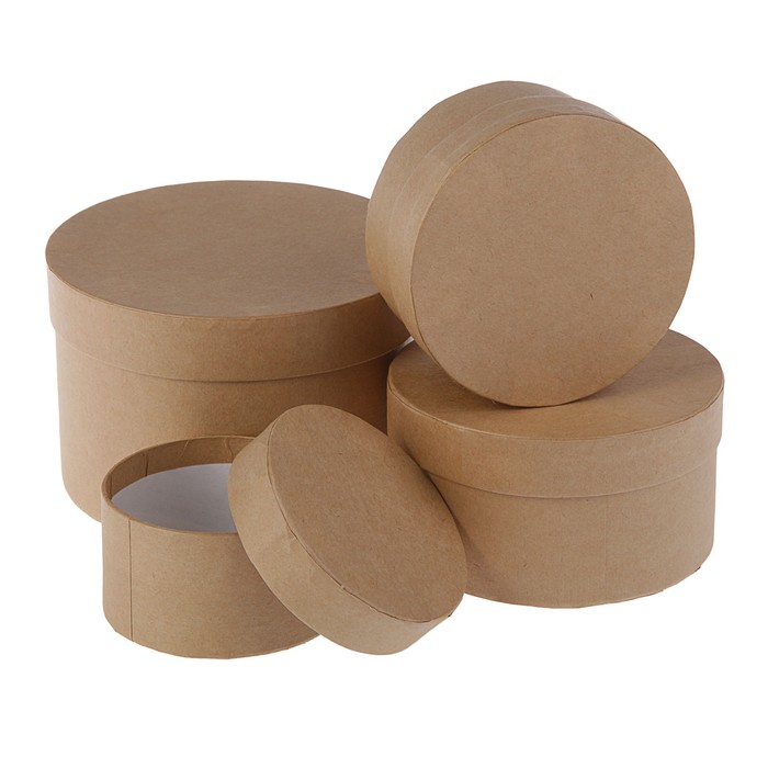 Набор коробок 4в1 "Крафт однотонный", 15 х 15 х 10 - 9 х 9 х 5 см