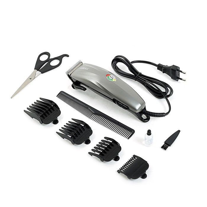 Машинка для стрижки Aresa AR-1804, от сети, 4 насадки, серая
