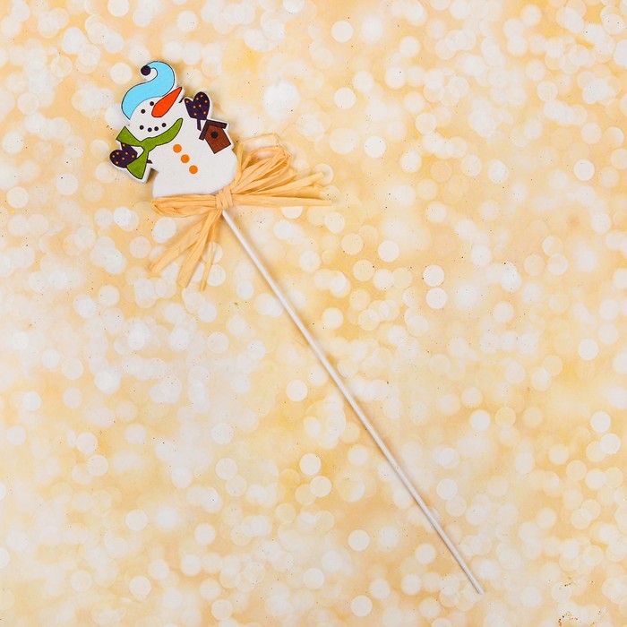 Декор на палочке "Снеговичок"