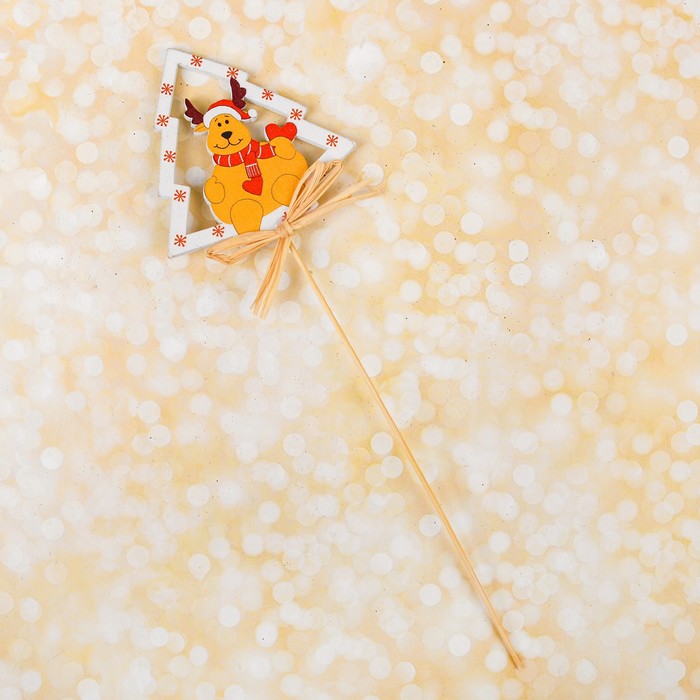 Декор на палочке "Новогодний олень"