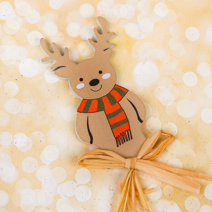 Декор на палочке "Смешной олень"