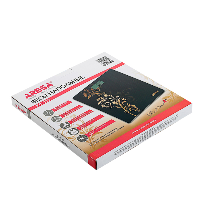 Весы напольные ARESA SB-315, электронные, до 150 кг, "узор"