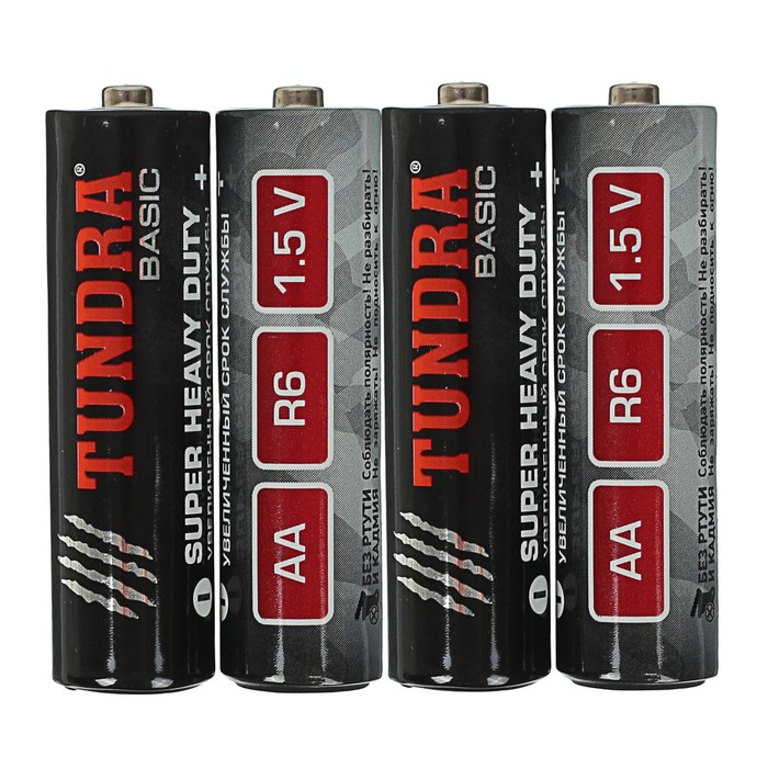Батарейка Солевая  TUNDRA, SUPER HEAVY DUTY AA, 4 шт, спайка