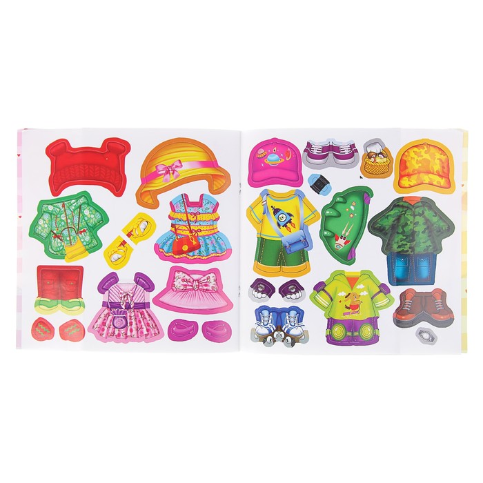 Активити с картонной куклой и многоразовыми наклейками. Одень котёнка