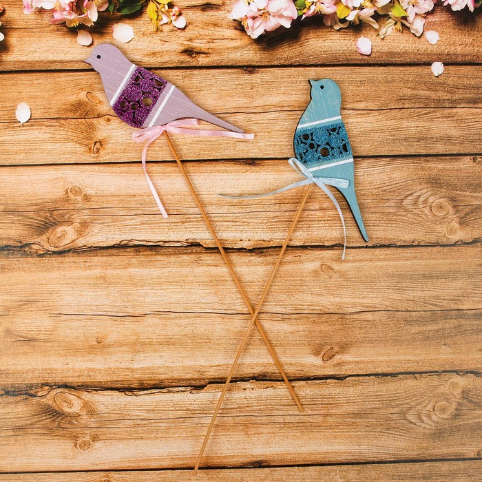 Декор на палочке "Птичка-синичка", МИКС