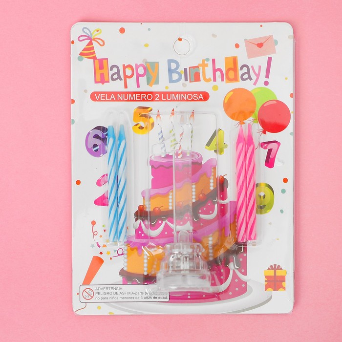 Свеча светодиодная "Цифра 1", со свечками