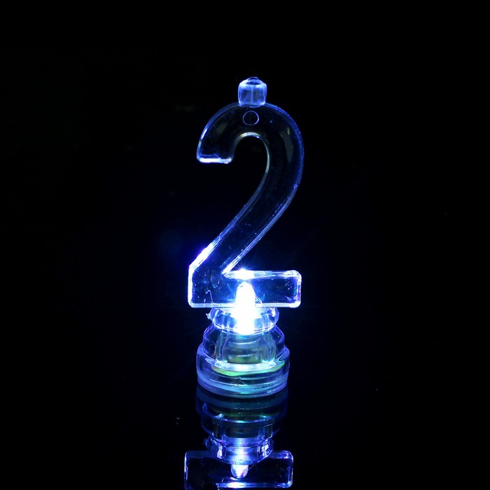 Свеча светодиодная "Цифра 2", со свечками