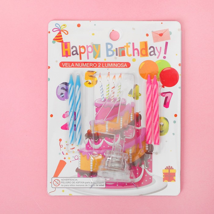 Свеча светодиодная "Цифра 4", со свечками