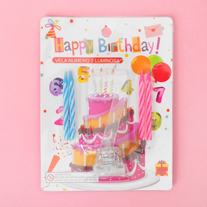 Свеча светодиодная "Цифра 7", со свечками