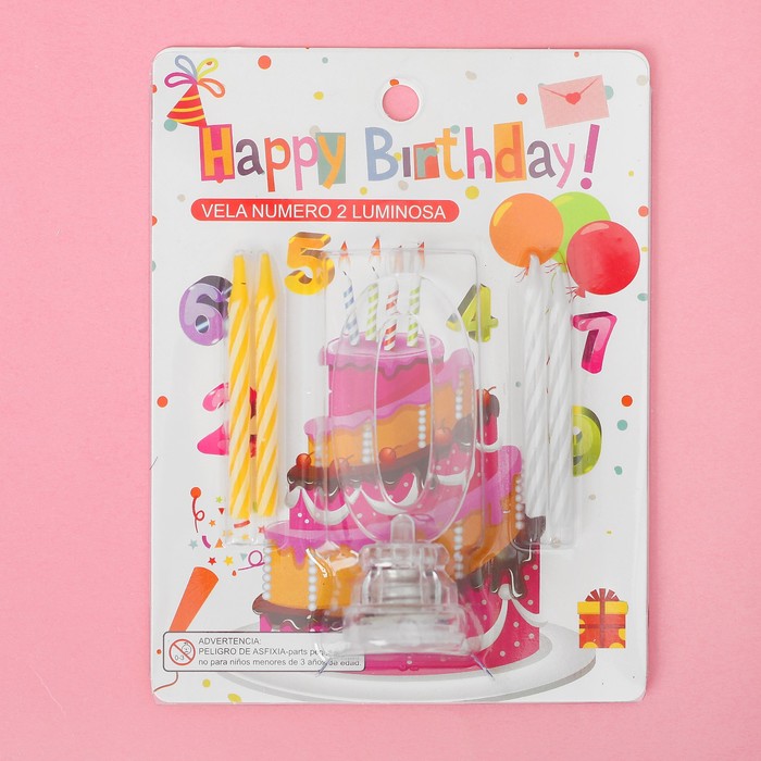 Свеча светодиодная "Цифра 0", со свечками