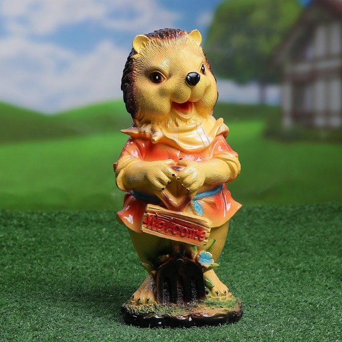 Садовая фигура "Ежик велком" 14х15х31см малый