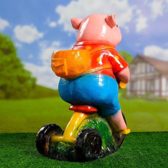 Фигурное кашпо "Свинка на велосипеде" 24х40х51см