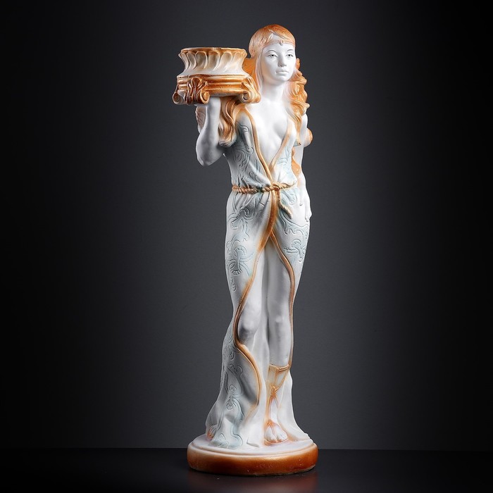 Подставка "Восточная красавица" 30х27х90см бело-золотой