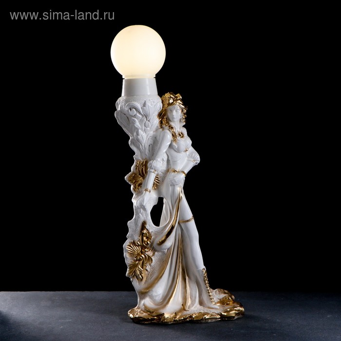 фото Лампа интерьерная "диана" 34х22х82см бело-золотой хорошие сувениры