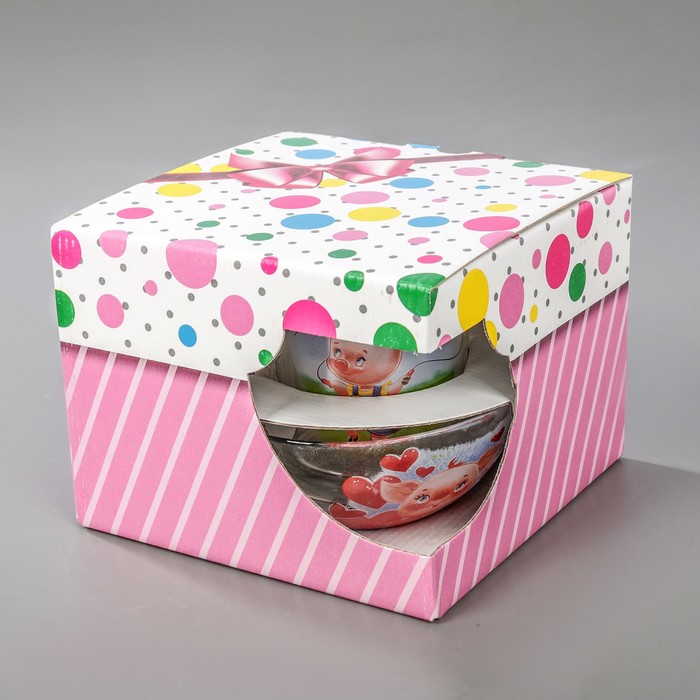 Набор для завтрака "Прикольные поросята", 2 предмета: салатник, кружка, рисунок МИКС