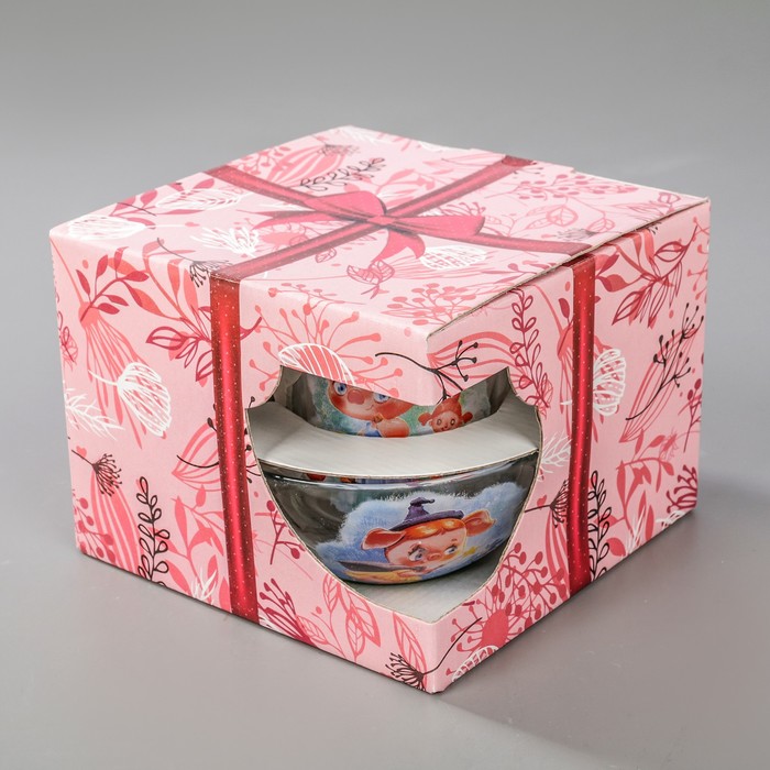 Набор для завтрака "Прикольные поросята", 2 предмета: салатник, кружка, рисунок МИКС