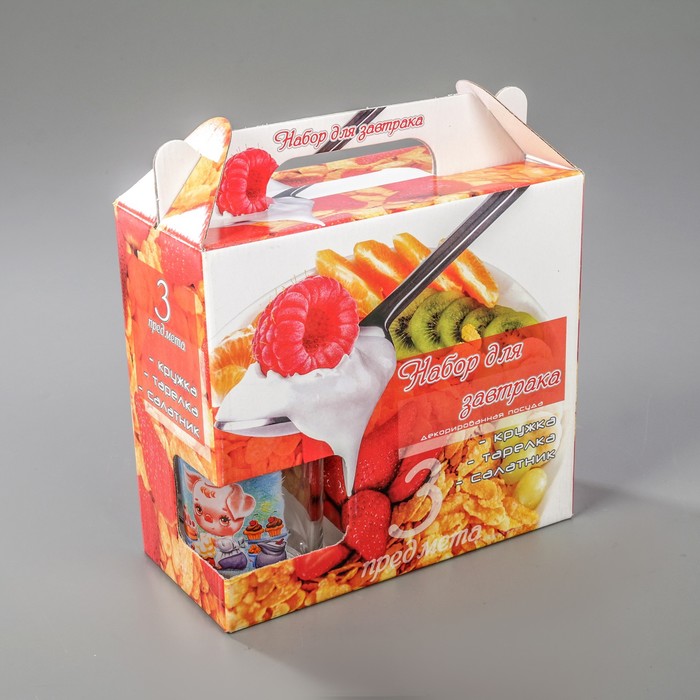 Набор для завтрака "Прикольные поросята", 3 предмета, рисунок МИКС