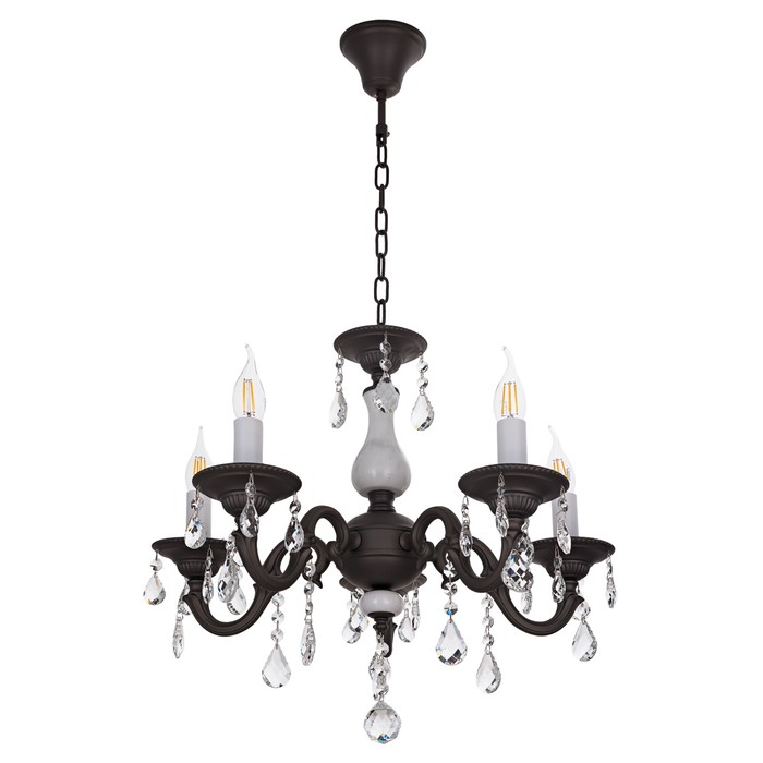 Люстра Noora 5x40Вт E14 черный 56x56x150см