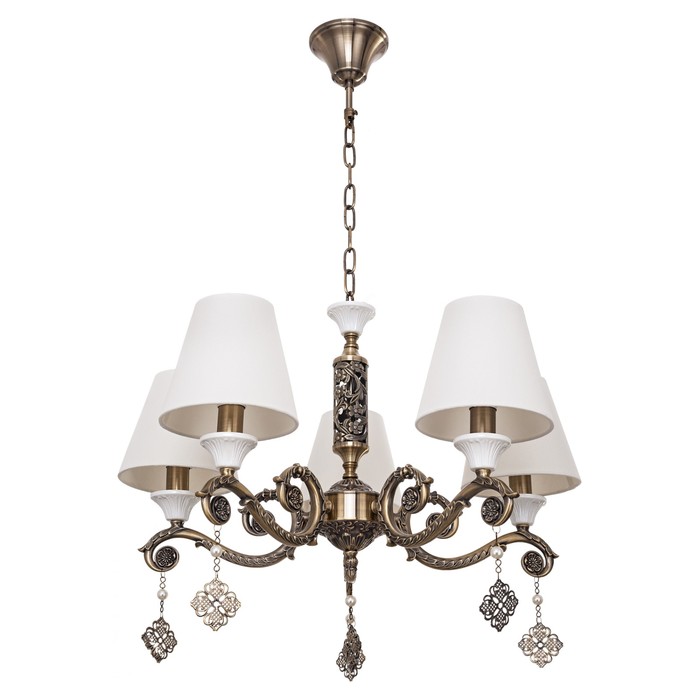 Люстра Agatha 5x40Вт E14 бронза 62x62x120см