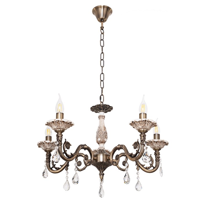 Люстра Alexandra 5x60Вт E14 бронза 58x58x105см