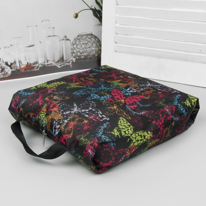 Сумка для обуви "Бабочки", 1 отдел на молнии, цвет чёрный/цветной