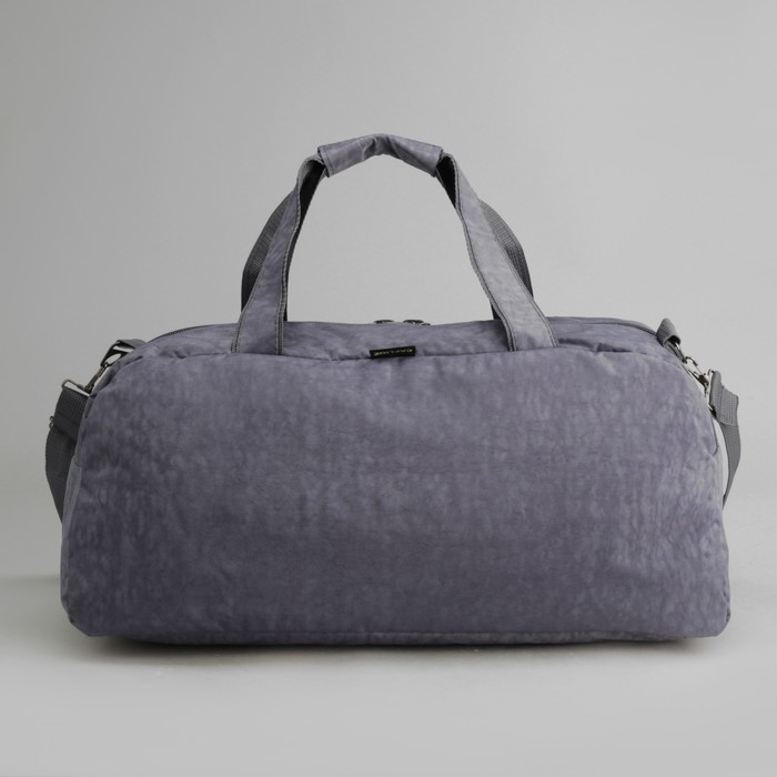 Сумка спортивная, отдел на молнии, 2 наружных кармана, длинный ремень, цвет серый