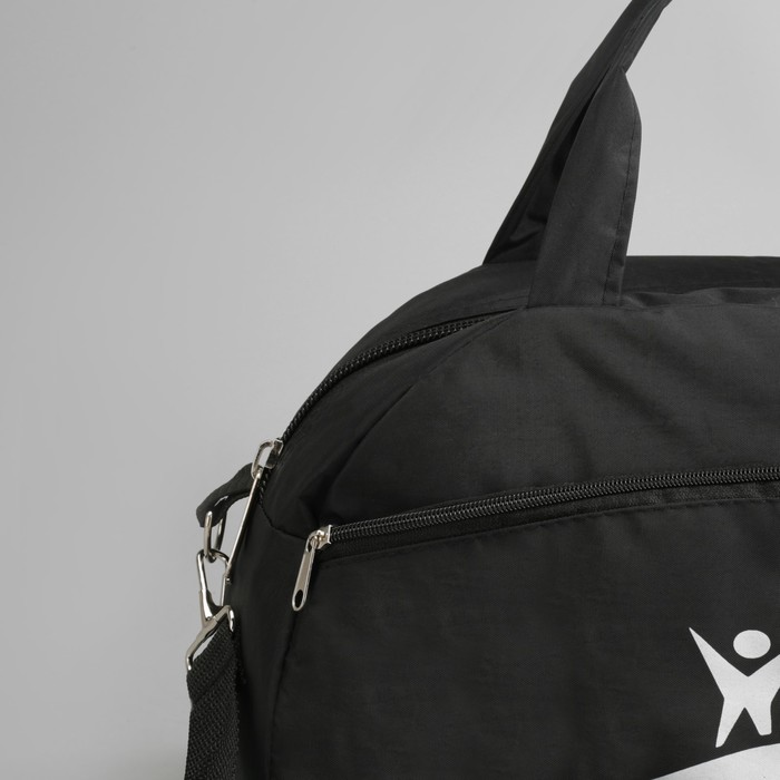 Сумка спортивная, отдел на молнии, наружный карман, цвет чёрный/зелёный